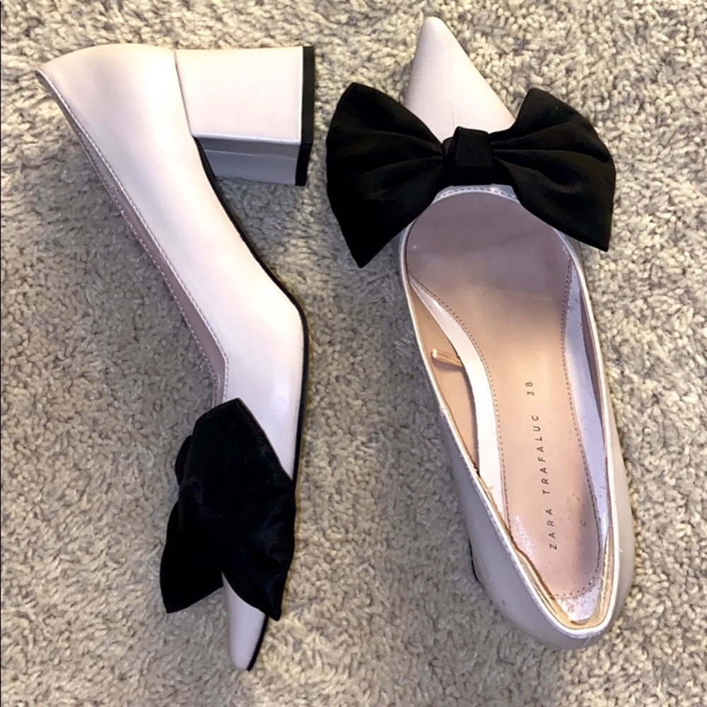 Baby pink Zara kitten heels size 7.5